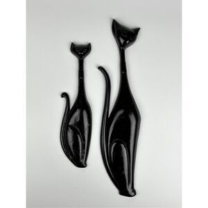Vtg 1960s Sexton Siamese Cats Wall Art Metal Original Mid Century Modern - Pair